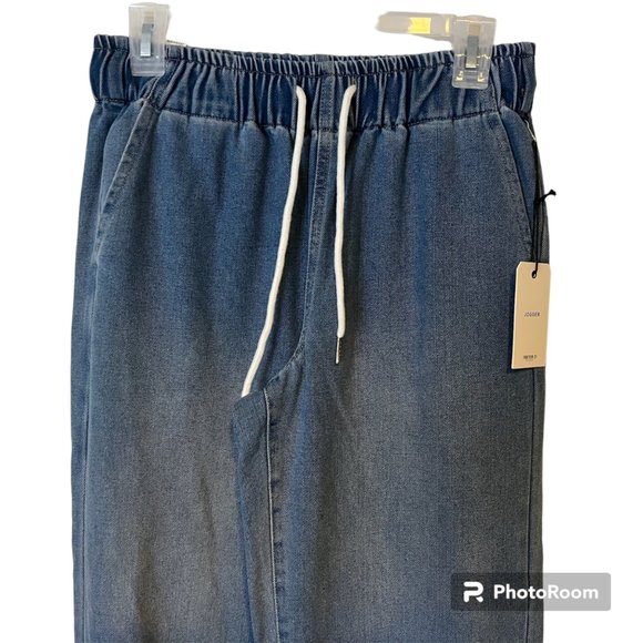 Forever 21 Blue Jean Joggers Womens Small Fitted Waist Relaxed Hips Oversized NE - Picture 12 of 12